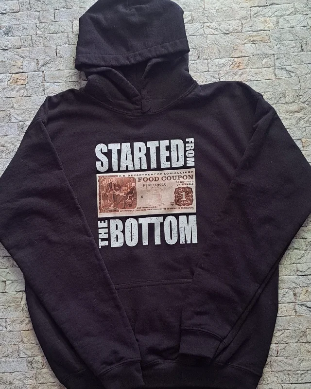 Started from the Bottom  Hoodie Hoodie with Hem Drawcord Adjustable Customizable
