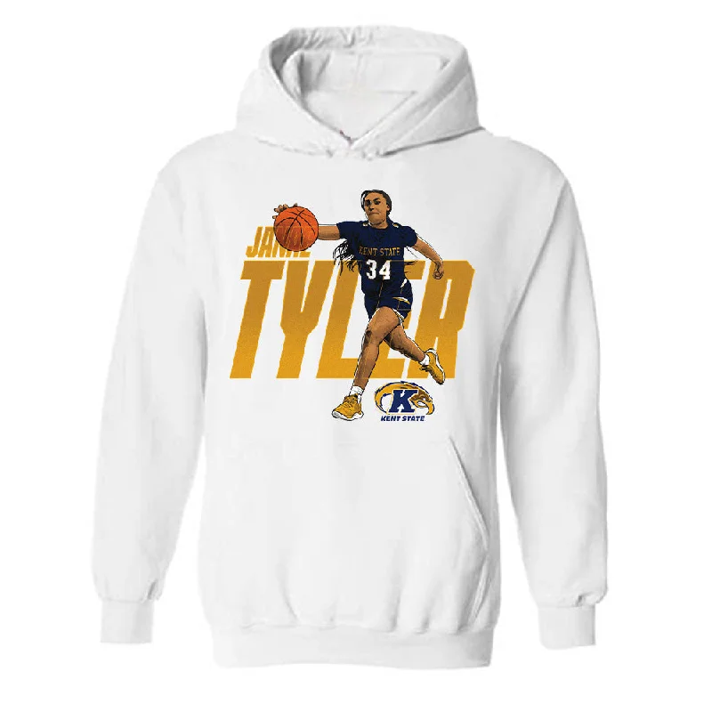 Kent State - NCAA Women's Basketball : Janae Tyler - Individual Caricature Hooded Sweatshirt Hoodie with Longline Fit Extended Stylish
