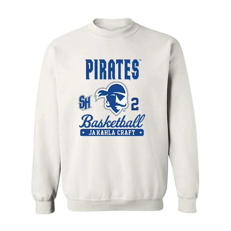 Seton Hall - NCAA Women's Basketball : Ja'Kahla Craft - Fashion Shersey Crewneck Sweatshirt Hoodie with Velcro Closure Adjustable Secure