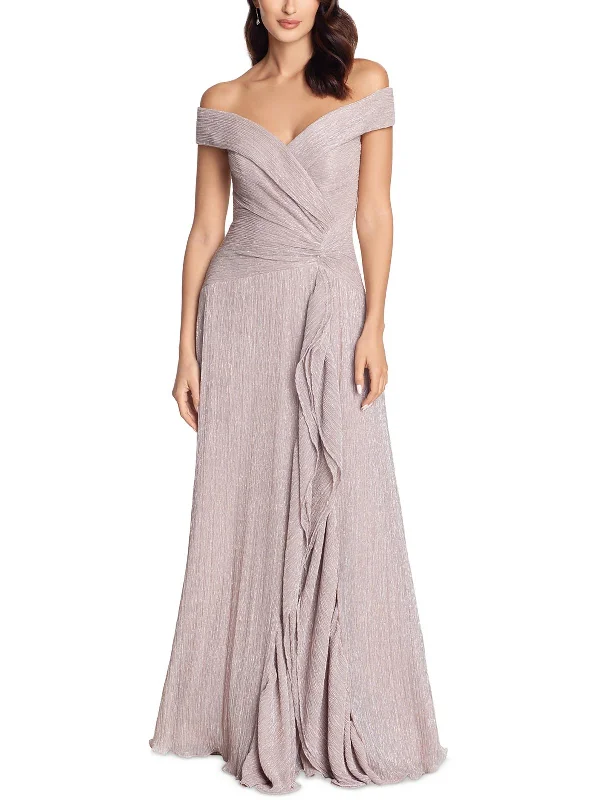 Petites Womens Metallic Evening Dress Tunics Versatile stylish