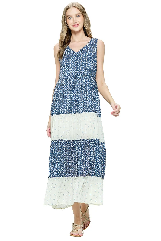 Long Dress Floral Ruffle Tiered Tunics Cozy soft