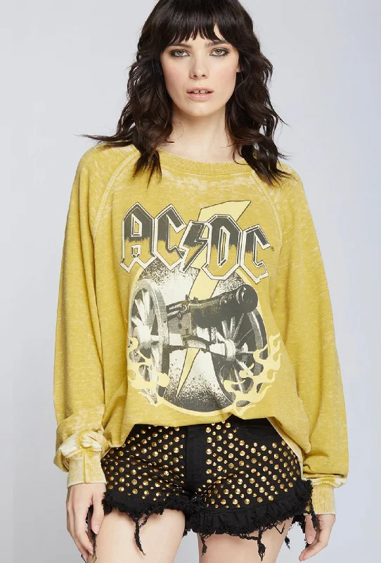 AC/DC Burnout Sweatshirt Hoodie with Camouflage Military Edgy