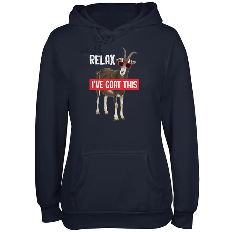 Relax I've Goat Got This Juniors Soft Hoodie Hoodie with Button Placket Classic Preppy