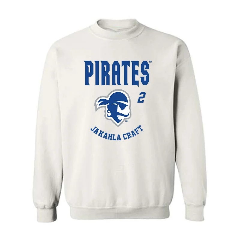Seton Hall - NCAA Women's Basketball : Ja'Kahla Craft - Fashion Shersey Crewneck Sweatshirt Hoodie with Belted Waist Structured Tailored