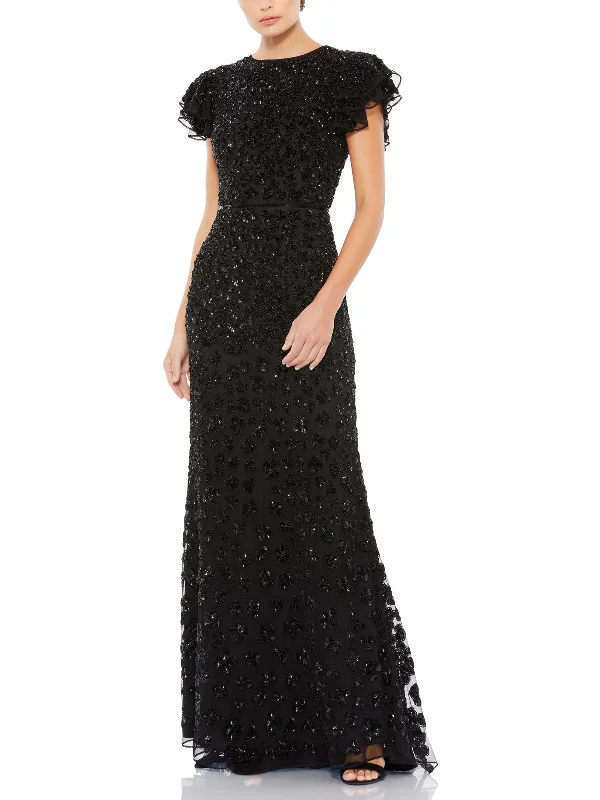 Womens Georgette Embellished Evening Dress Tunics Luxurious high-end
