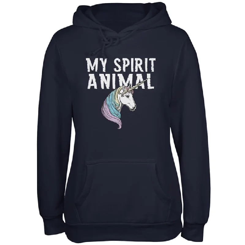 Unicorn Is My Spirit Animal Juniors Soft Hoodie Hoodie with Turtle Neck Cozy Winter
