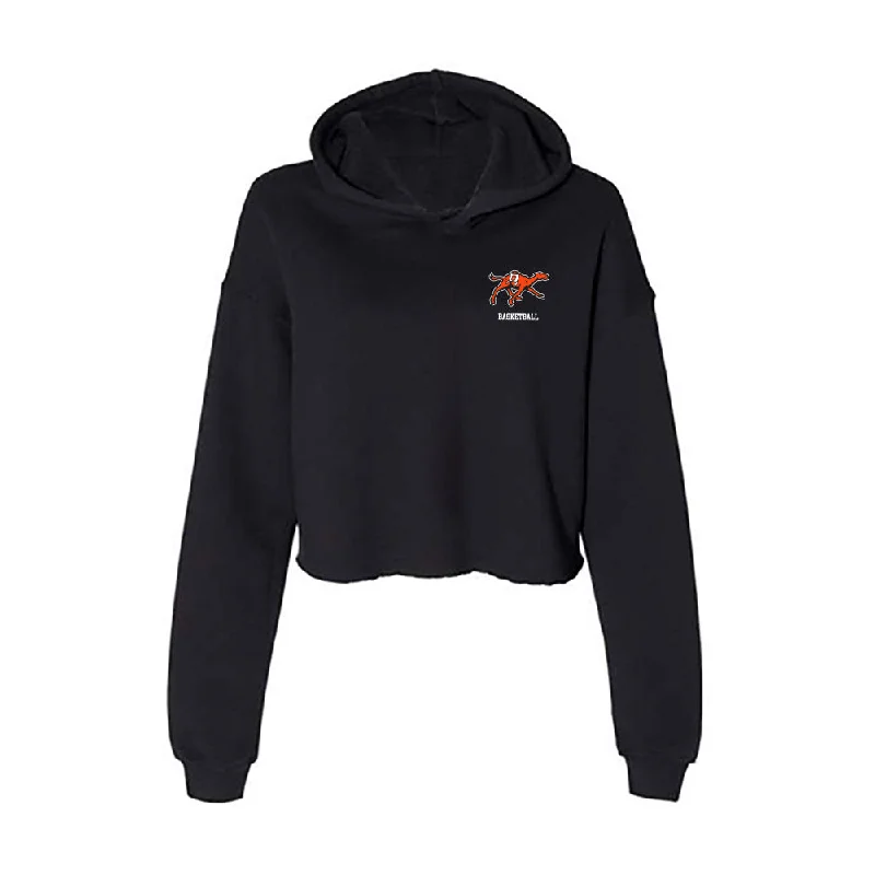 Campbell - NCAA Women's Basketball : Ciara Alexander - Women's Crop Fleece Hoodie Hoodie with Frayed Bohemian Relaxed