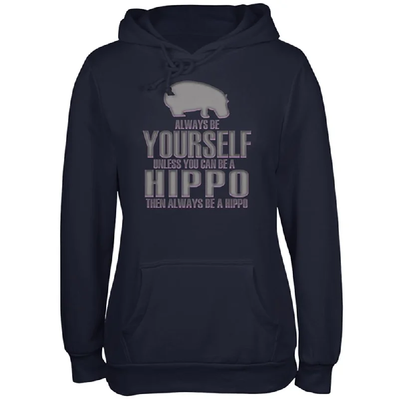 Always Be Yourself Hippo Juniors Soft Hoodie Hoodie with Snap Buttons Easy Quick