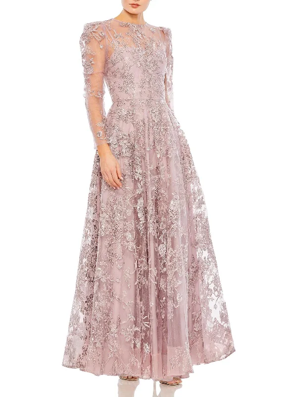 Womens Embellished Formal Evening Dress Maxi Flowy Bohemian