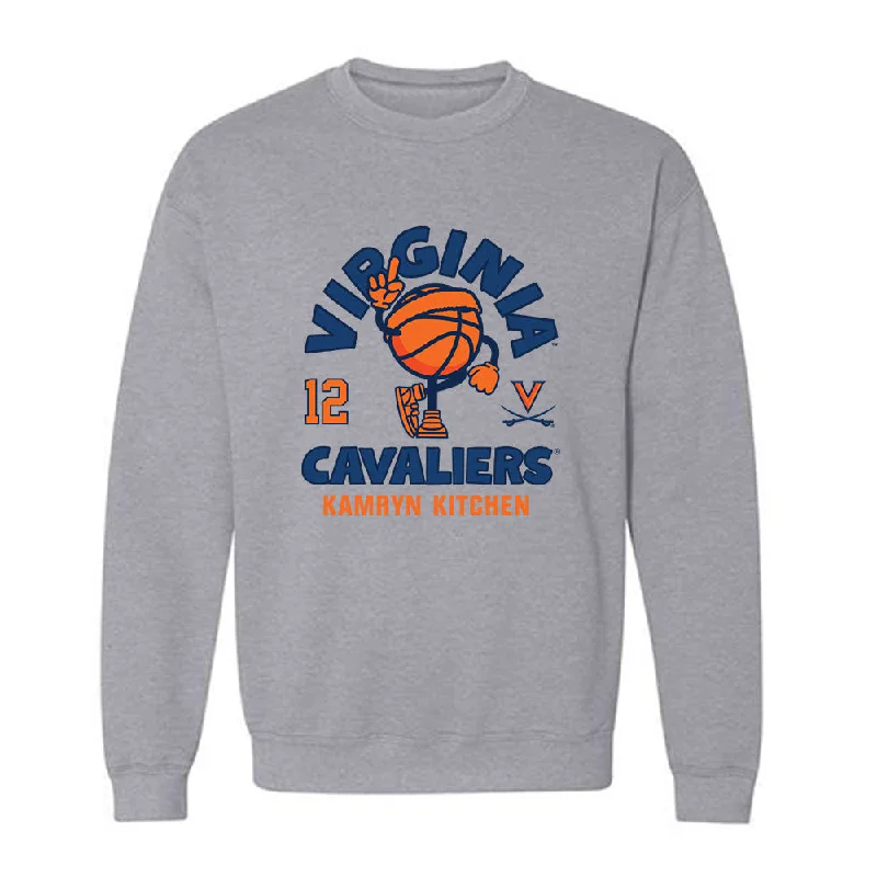Virginia - NCAA Women's Basketball : Kamryn Kitchen - Fashion Shersey Crewneck Sweatshirt Hoodie with Distressed Vintage Worn