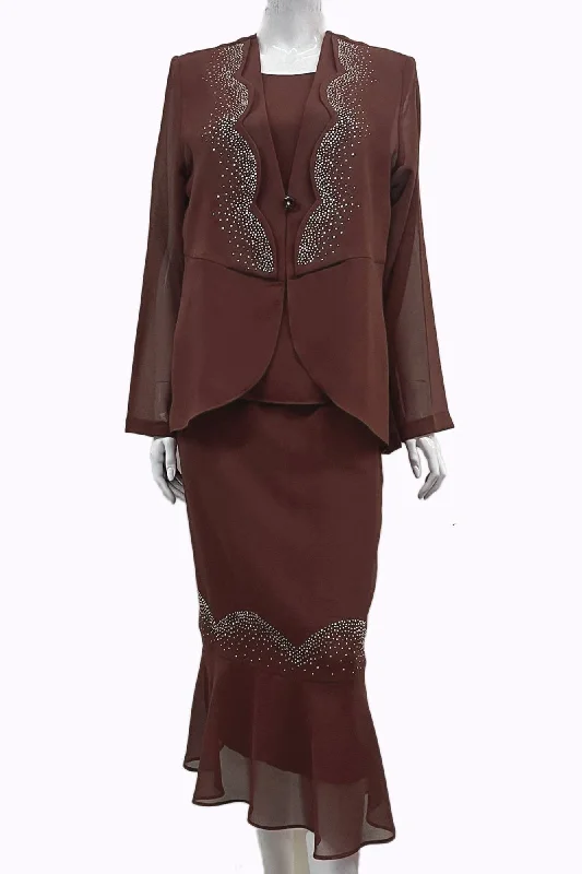CLEARANCE - Hosanna 5549 Modest Outfit 3-Piece Set Tea Length Dress (Size XL) Tunics Chic elegant