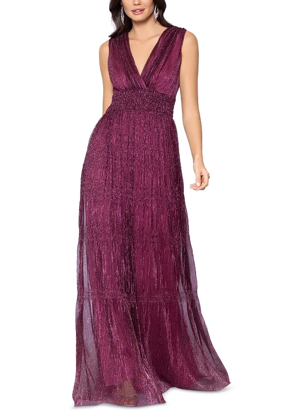 Womens Metallic Evening Dress Tunics Yoga stretchy