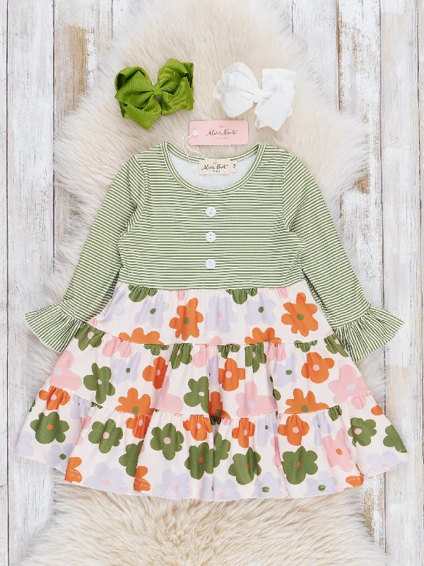 Orange & Green Beautiful Blooms Ruffle Dress Tunics Review highly