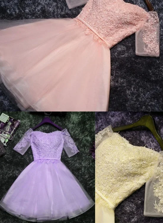 Cute Sweetheart Tulle Short Homecoming Dress, Party Dress Tunics Spring floral