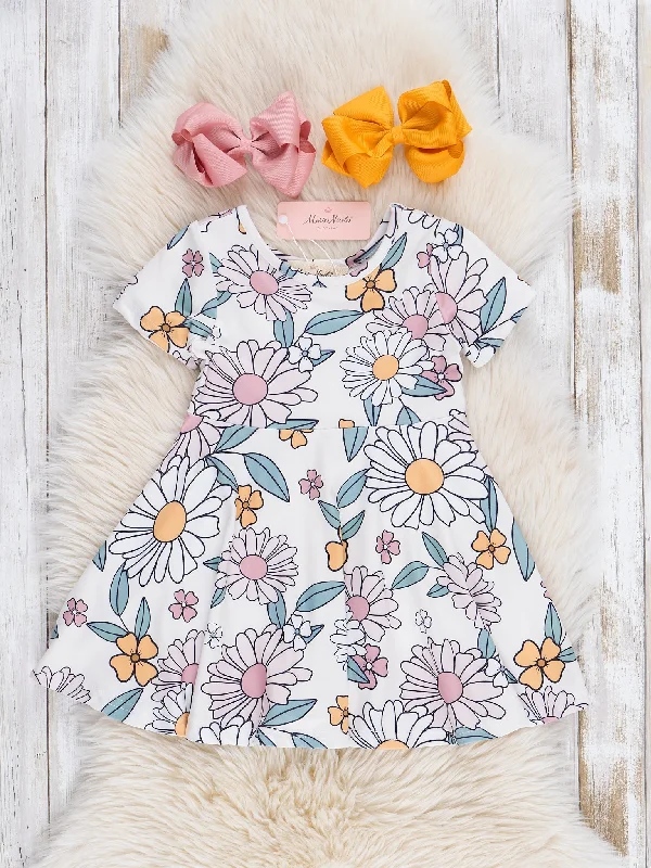 Sweet Daisy Garden Swing Dress Tunics Chic fashionable