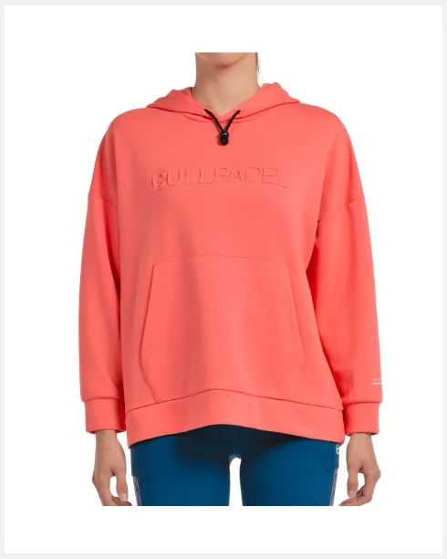 Bullpadel Hoodie Silba Orange Hoodie with Full-Zip Functional Layering
