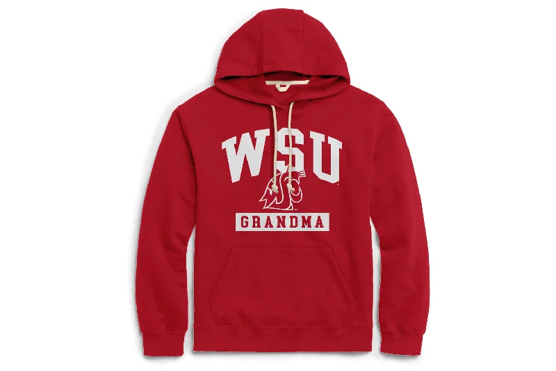 League WSU GRANDMA Crimson Hoodie Hoodie with Double Zipper Versatile Adjustable