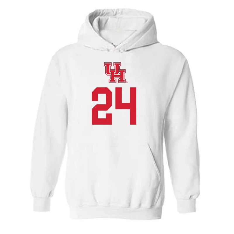 Houston - NCAA Women's Basketball : Eylia Love - Classic Shersey Hooded Sweatshirt Hoodie with Stripes Bold Sporty