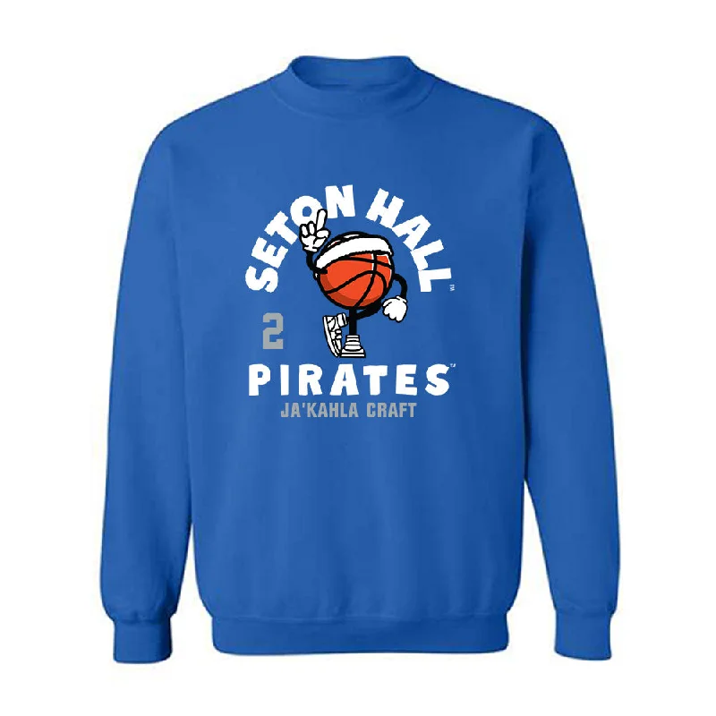 Seton Hall - NCAA Women's Basketball : Ja'Kahla Craft - Fashion Shersey Crewneck Sweatshirt Hoodie with Exposed Zipper Edgy Industrial