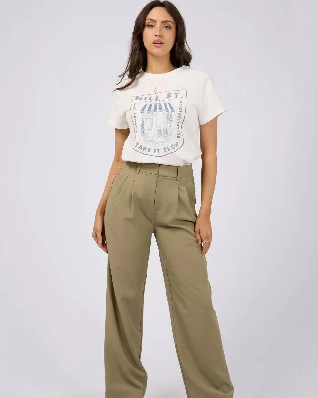 EVE LUXE BASIC PANT -Khaki Stylish Casual Pants