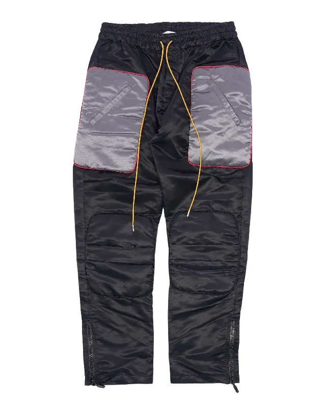 Satin Moto Pants Trendy Tapered Pants