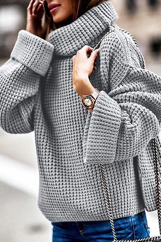 TURTLENECK KNITWEAR OVERSIZED SWEATER Neon Metallic Matte
