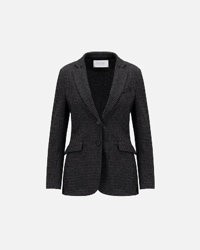 Hacking Jacket Moleskin Houndstooth Elasticated Jacket Padded Jacket Insulated Jacket