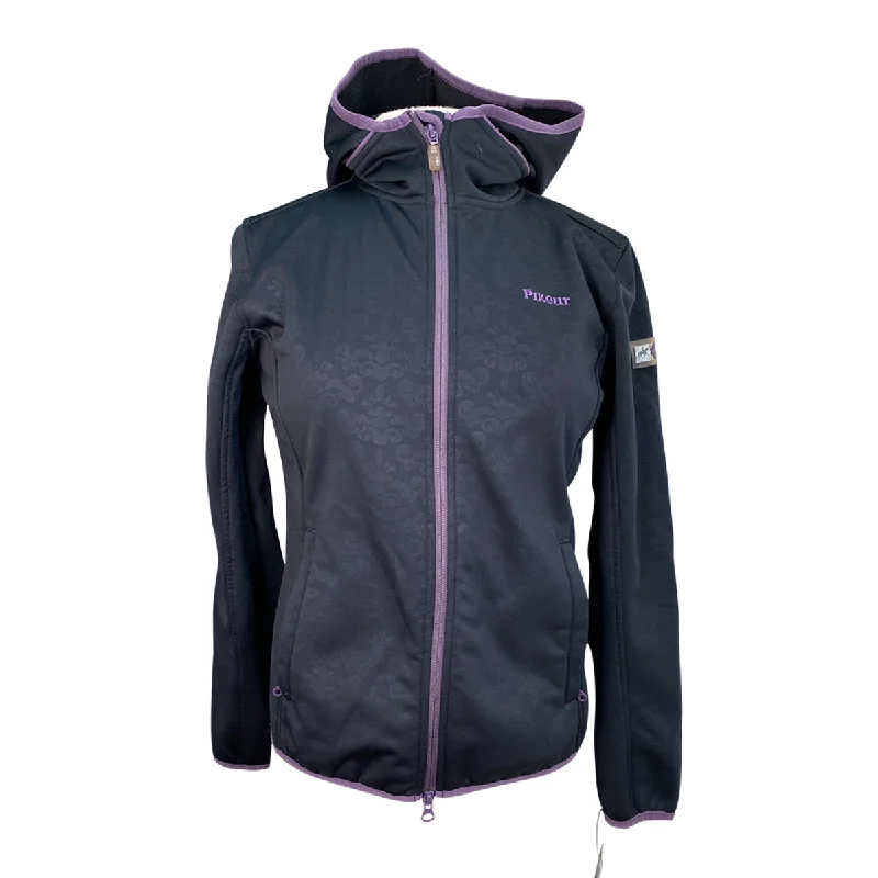 Pikeur 'Laika Frantisi' Jacket in Black/Purple - Women's Small Belted Jacket Elasticated Jacket Padded Jacket