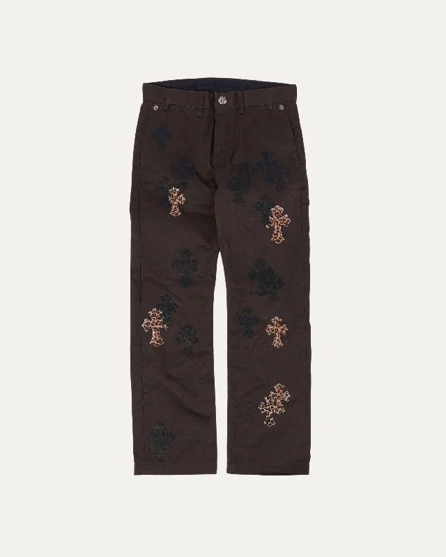 Cross Patch Chino Pants Formal Wide-Leg Pants