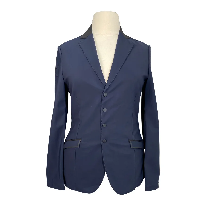 Cavalleria Toscana Lightweight Jersey Zip Show Jacket in Navy - Women's 48 (US 16) Oversized Jacket Tailored Jacket Straight Jacket