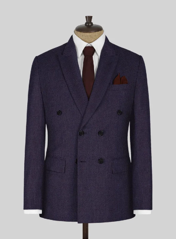Napolean Eggplant Wool Jacket Zip Front Button Front Snap Front