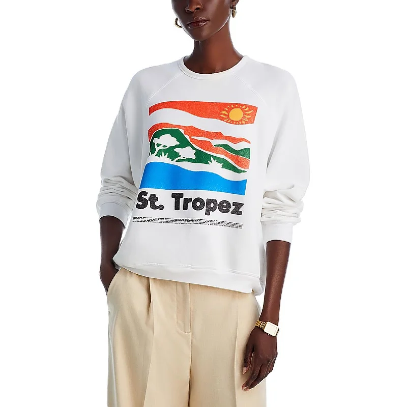 Mother Womens Comfy Crewneck Sweater Toggled Drawstring Belted