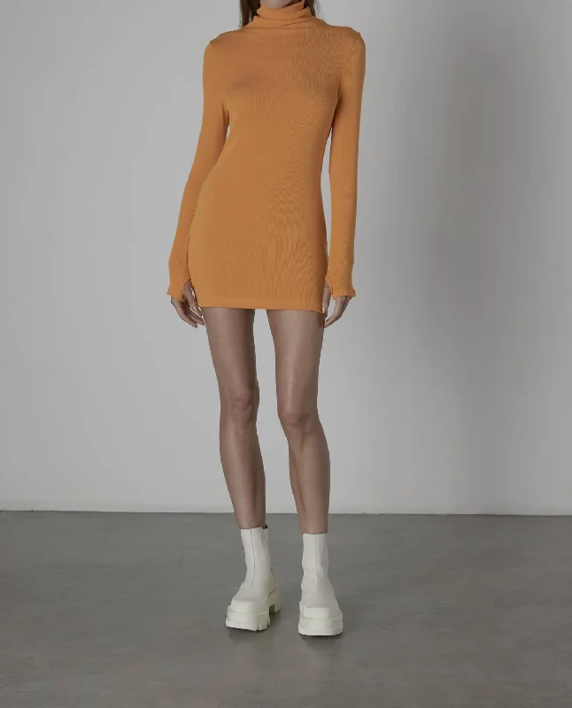 Sweater Knit Turtleneck Tunic/mini In Citrus Notch Collar Peter Pan Collar Cowl Neck