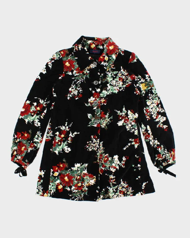 Vintage Kenzo Velvet Floral Jacket - M Cotton Fabric Linen Fabric Terry Fabric
