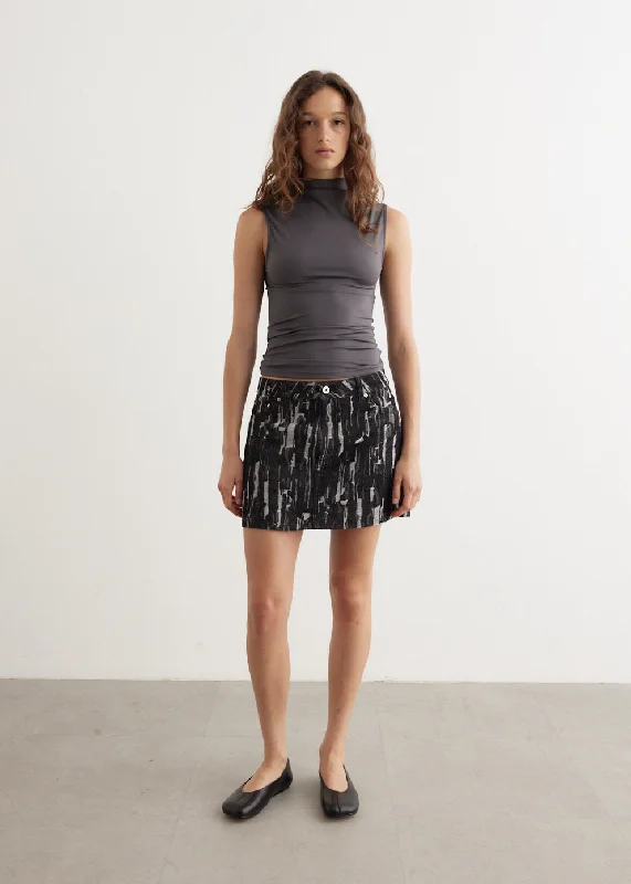 Blossom Textured Mini Skirt patchwork skirt art