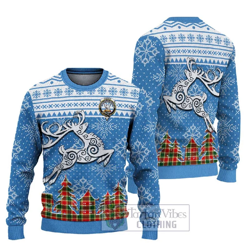 Gibson (Gibbs or Gibsone) Clan Christmas Ugly Sweater Celtic Reindeer Style Spandex Rayon Corduroy