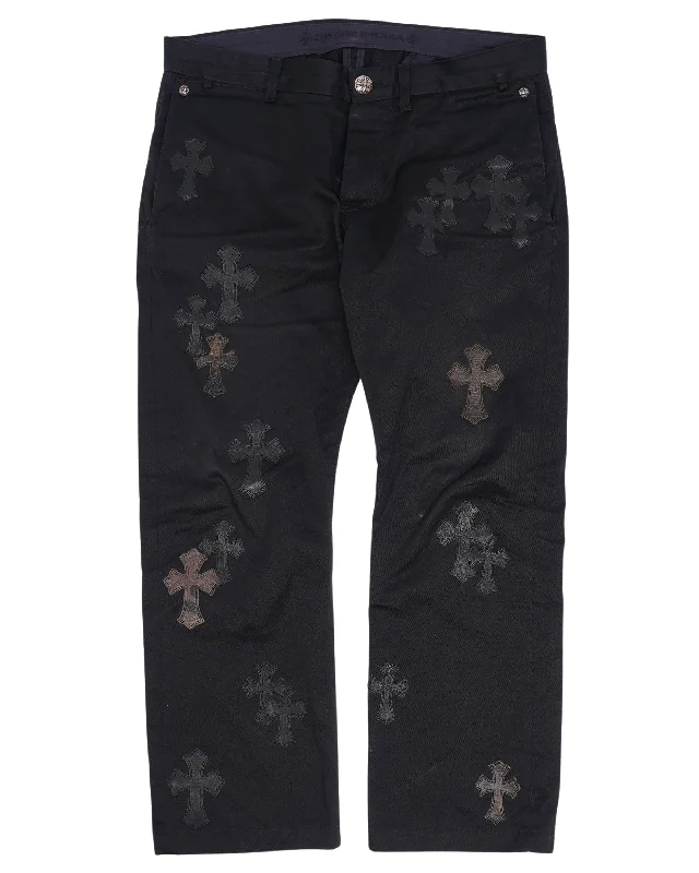 Cross Patch Chino Pants Trendy Printed Leggings