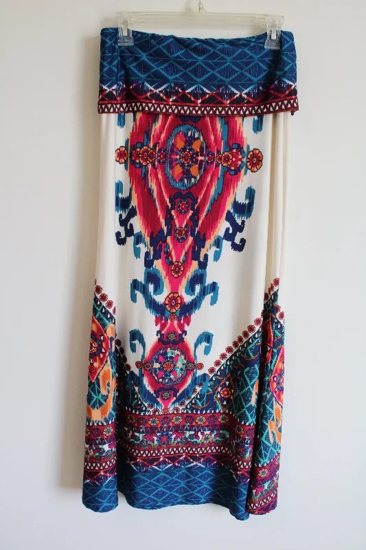 Venus Boho Patterned Maxi Skirt | S velvet skirt plush