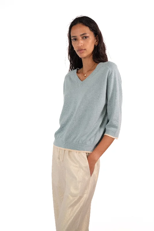 JEFF Blue Sweater Slim Fit Regular Fit Oversized