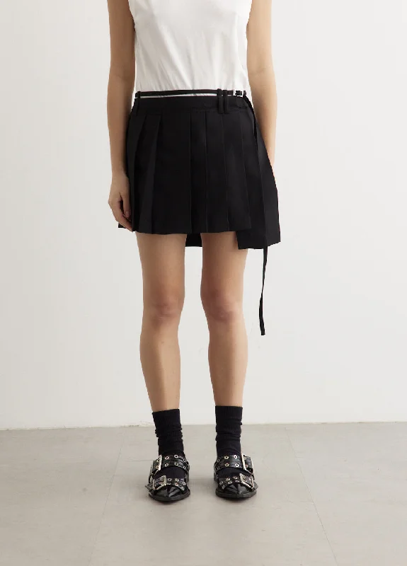 Ipleat Mini Skirt wool skirt warm