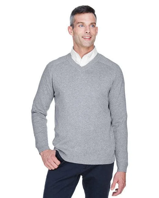 Devon & Jones Men's V-Neck Sweater D475 Mesh Fabric Canvas Fabric Denim Fabric