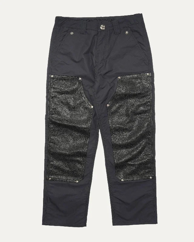 Nylon and Leather Double Knee Pants Stylish Harem Pants