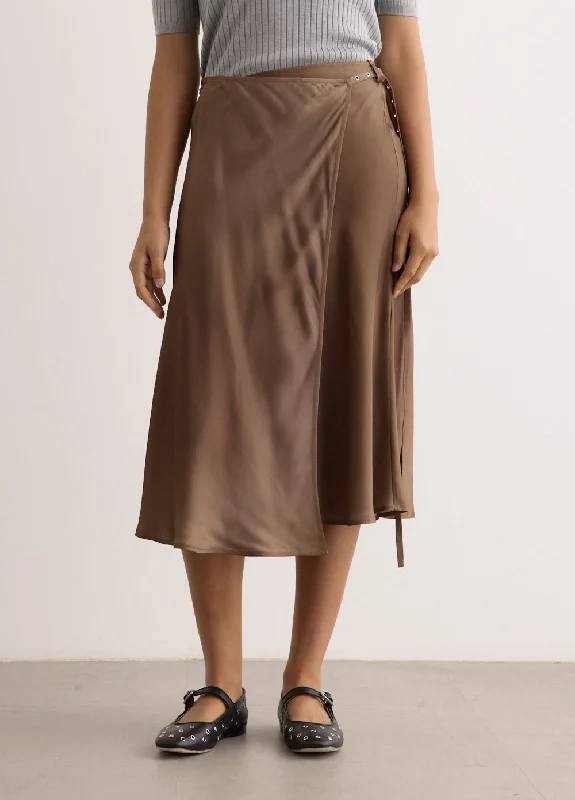 Ivana Satin Skirt midi skirt versatile