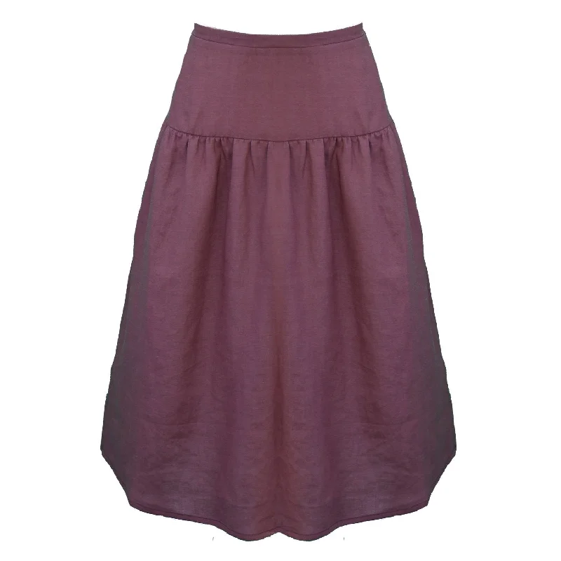 Beth Skirt / Plum Linen lace skirt intricate
