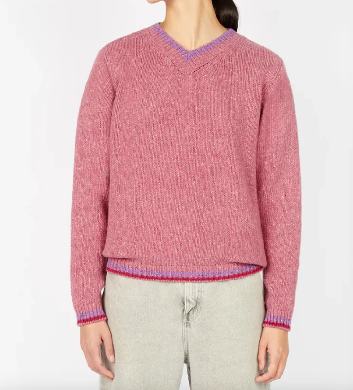Mespil Women's Cable V-Neck Sweater Sweater Knitwear Pullover