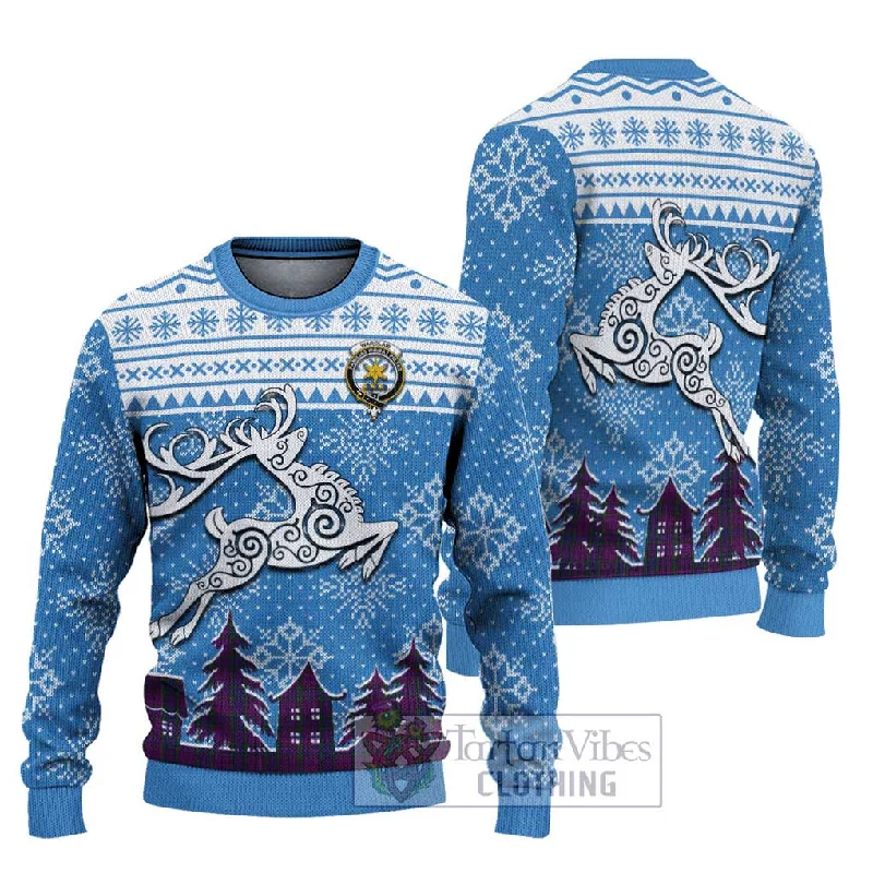 Wardlaw Clan Christmas Ugly Sweater Celtic Reindeer Style Machine Wash Dry Clean Hand Wash