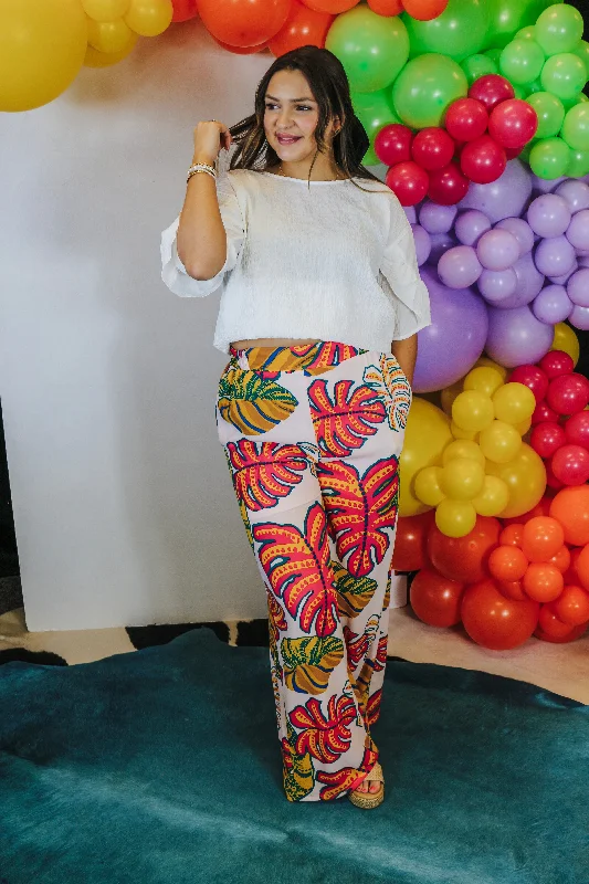 Cora St Tropez Tropical Pants Slim-Fit Leggings