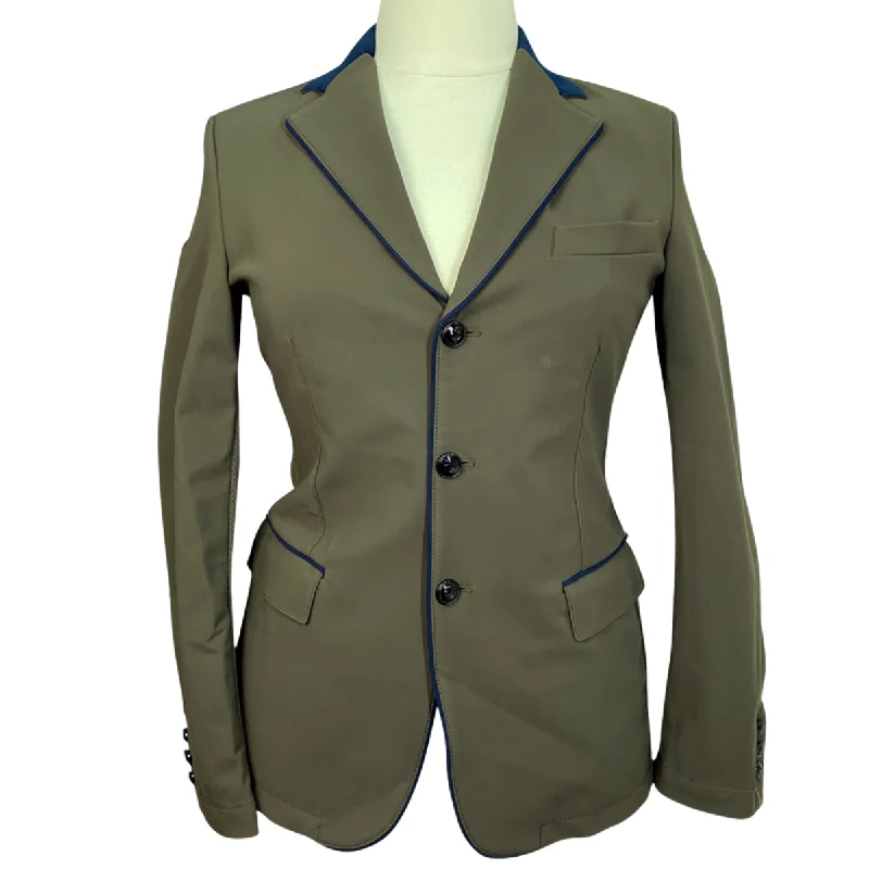 Cavalleria Toscana GP Perforated Competition Jacket in Green/Navy - Women's IT 48 (US 16) Insulated Jacket Fitted Jacket Loose Jacket