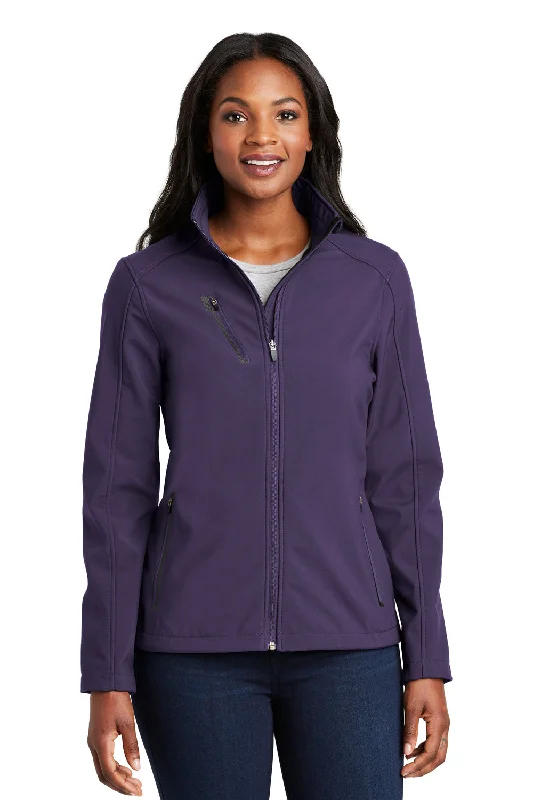 Port Authority Womens Welded Wind & Water Resistant Full Zip Jacket - Posh Purple Fleece Jacket Down Jacket Parka