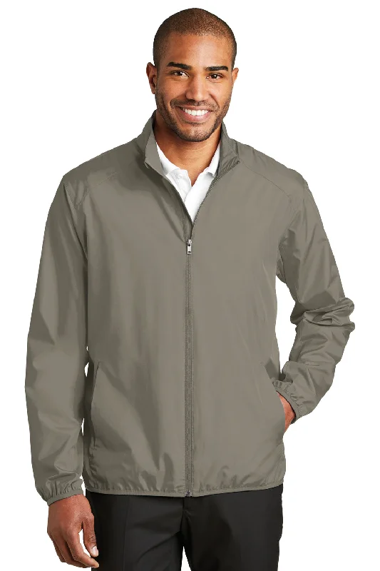 Port Authority Mens Zephyr Wind & Water Resistant Full Zip Jacket - Stratus Grey - Closeout Fleece Jacket Down Jacket Parka